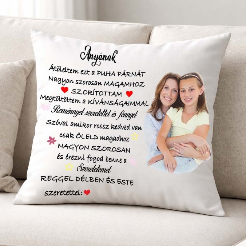 Szeretet párna fényképpel