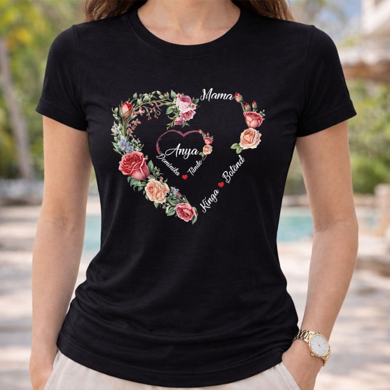 Virág szíves póló