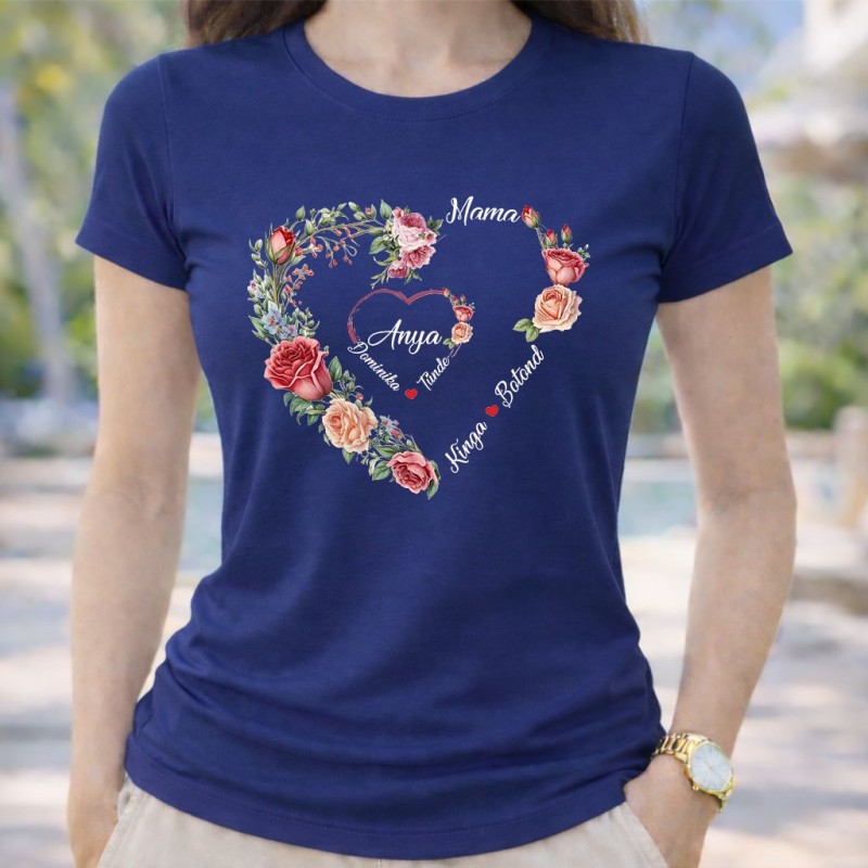 Virág szíves póló