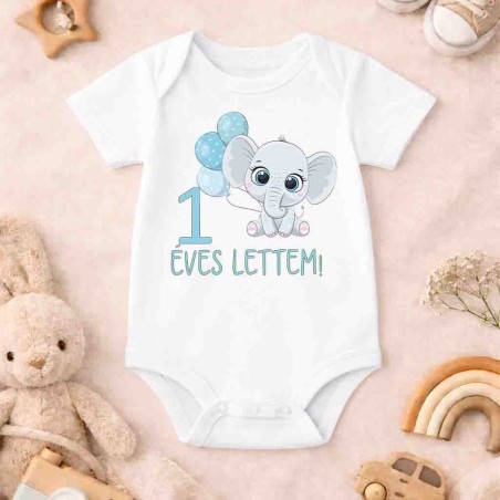 Elefántos Egy éves lettem születésnapi body