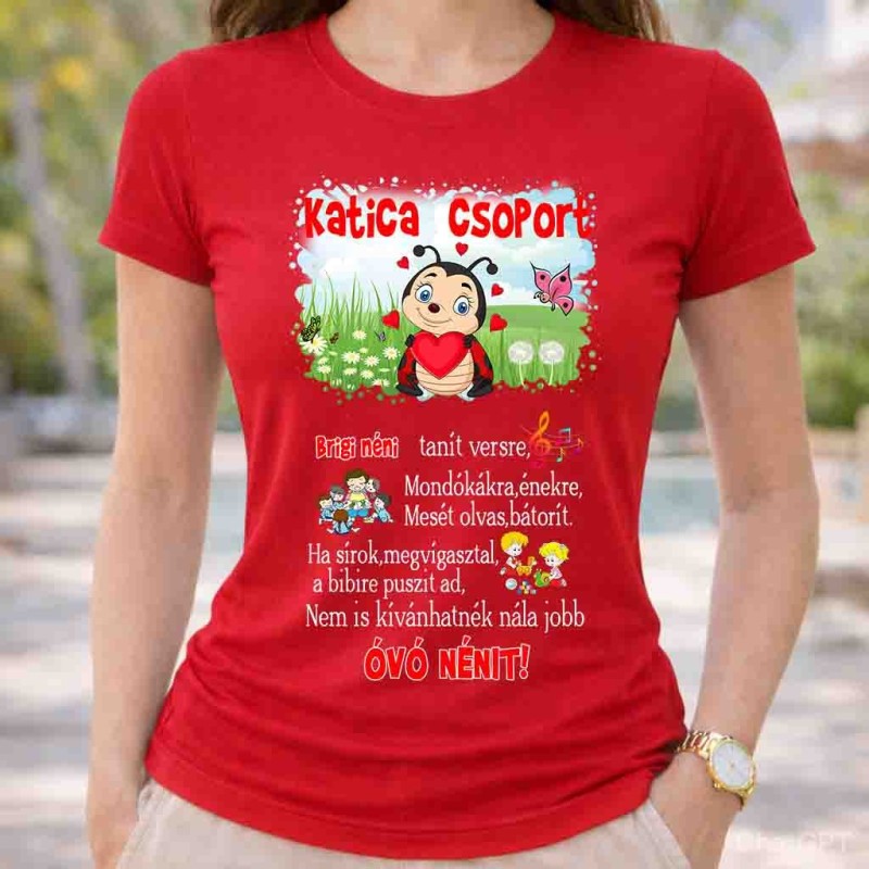 Neves katica csoport póló óvó néninek