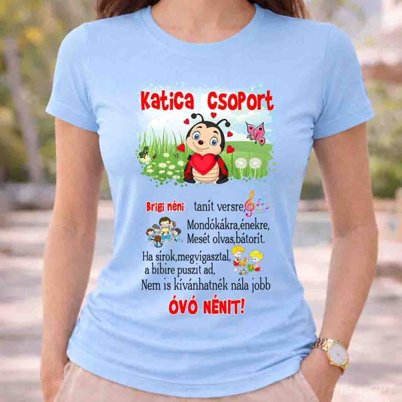 Neves katica csoport póló óvó néninek