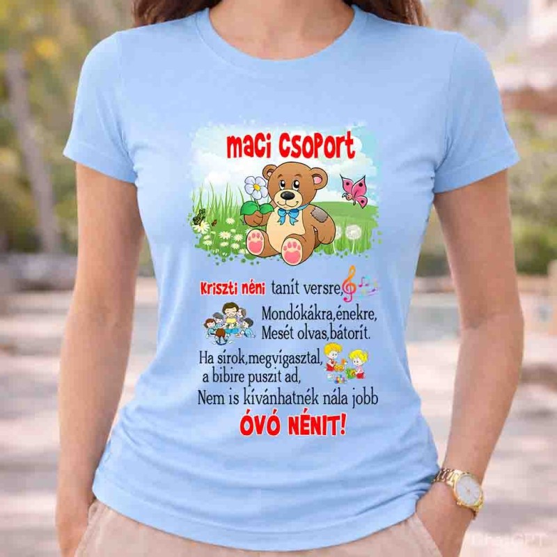 Neves maci csoport póló óvó néninek