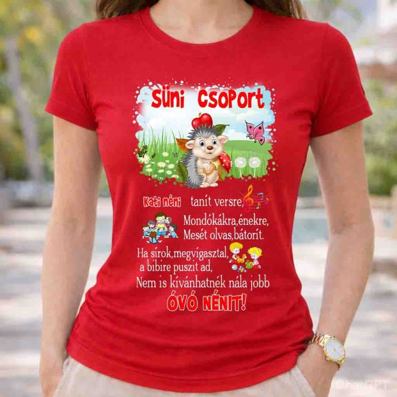 Neves süni csoport póló óvó néninek