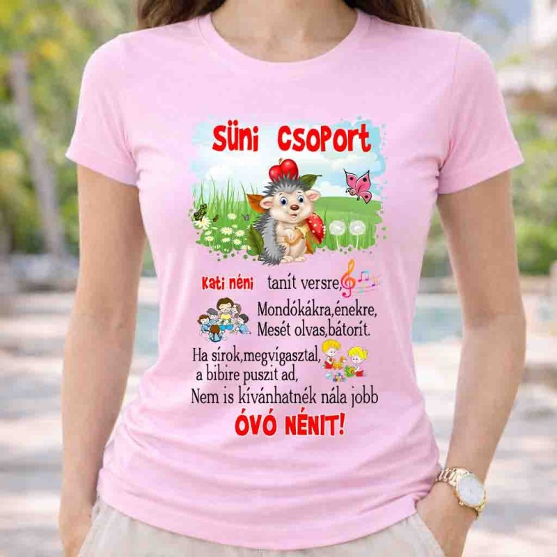 Neves süni csoport póló óvó néninek