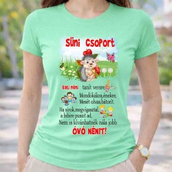 Neves süni csoport póló óvó néninek