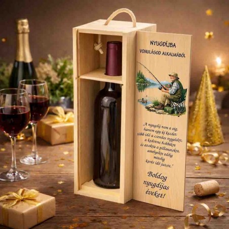 Fényképes egyedi bortartó nyugdíjba vonulás