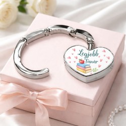 Táska akasztó szív alakú  legjobb tanárnak